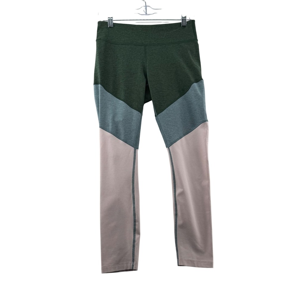Outdoor Voices Springs 7/8‎ Tri-Colorblock Leggings Womens Medium Green Pink